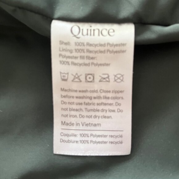 Quince Featherless Quilted Long Puffer Jacket in Verdant Green | Size S - Picture 10 of 10